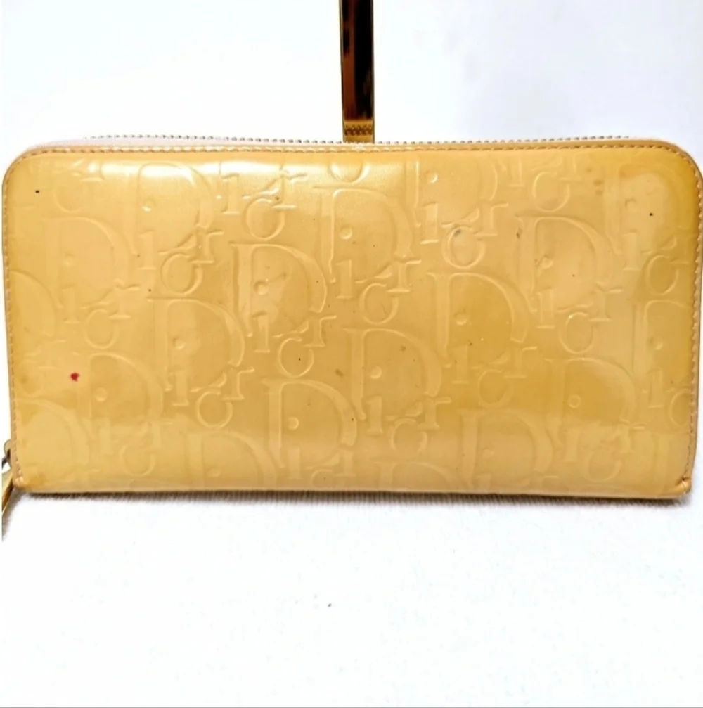 Dior Diorissimo Patent Yellow Wallet